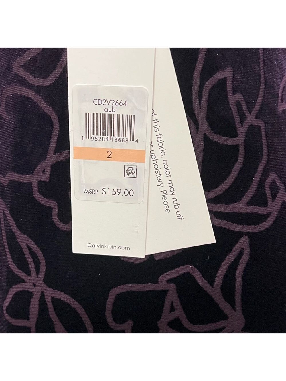 ๐ฉ๐๏ธ NWT $159 Calvin Klein Purple Short V-Neck Ruffled Hem Faux Wrap Velvet Dress - Picture 10 of 14